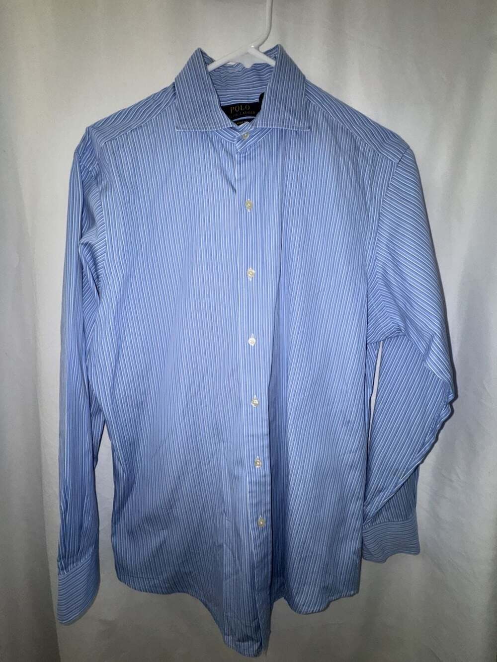 Polo Ralph Lauren Classic Fit Blue and White Striped Long Sleeve Dress Shirt